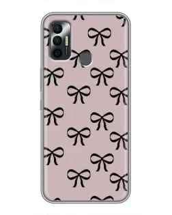 Чохол для TECNO Spark 7P з картинкою «Чорні бантики»