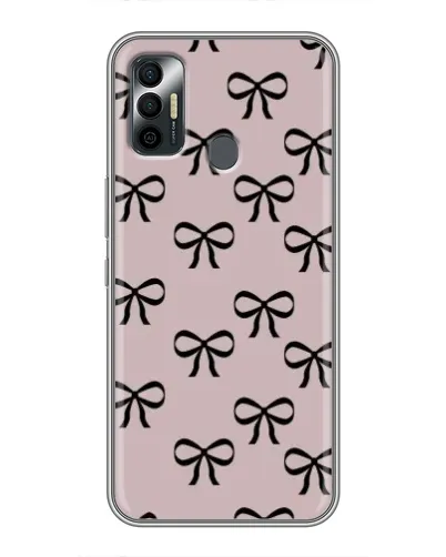 Чохол для TECNO Spark 7P з картинкою «Чорні бантики»
