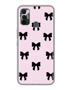 Чохол для TECNO Spark 7P з картинкою «Чорні банти Coquette»