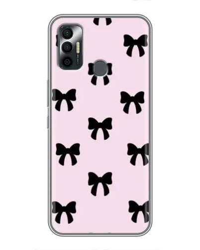 Чохол для TECNO Spark 7P з картинкою «Чорні банти Coquette»