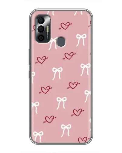 Чохол для TECNO Spark 7P з картинкою «Серця та банти»