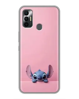 Чехол для TECNO Spark 7P с картинкой «Stitch выглядывает»