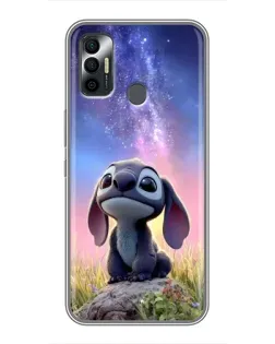 Чехол для TECNO Spark 7P с картинкой «Стич на рассвете»