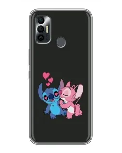 Чехол для TECNO Spark 7P с картинкой «Анжел целует Стича»
