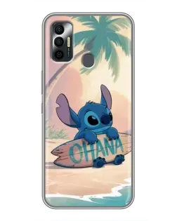 Чехол для TECNO Spark 7P с картинкой «Стич на серфе»