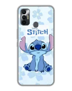 Чехол для TECNO Spark 7P с картинкой «Stitch среди цветов»
