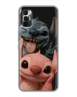 Чехол для TECNO Spark 7P с картинкой «Стич и Ангел»