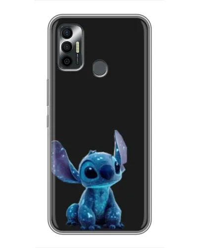 Чехол для TECNO Spark 7P с картинкой «Стич на черном»