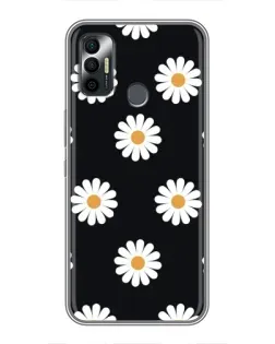 Чохол для TECNO Spark 7P з картинкою «Ромашки на чорному» Чохол для TECNO Spark 7P з картинкою «Ромашки на чорному»