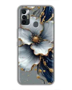 Чохол для TECNO Spark 7P з картинкою «Біла квітка та золотий флюїд» Чохол для TECNO Spark 7P з картинкою «Біла квітка та золотий флюїд»