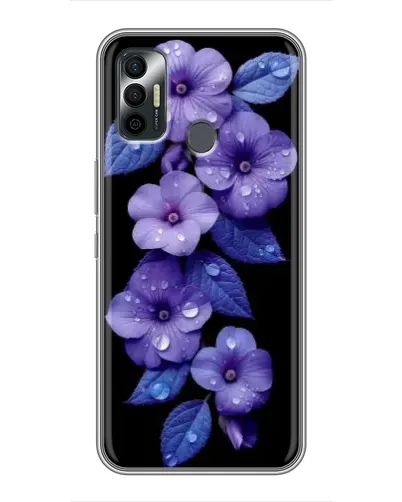 Чохол для TECNO Spark 7P з картинкою «Фіолетові квіти з росою» Чохол для TECNO Spark 7P з картинкою «Фіолетові квіти з росою»