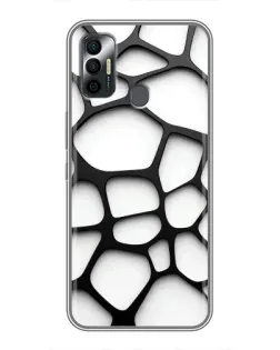 Чохол для TECNO Spark 7P з картинкою «Біла об'ємна сітка»