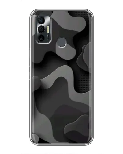 Чохол для TECNO Spark 7P з картинкою «Темний абстрактний камуфляж»