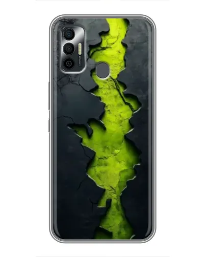Чохол для TECNO Spark 7P з картинкою «Салатовий розлом скелі»