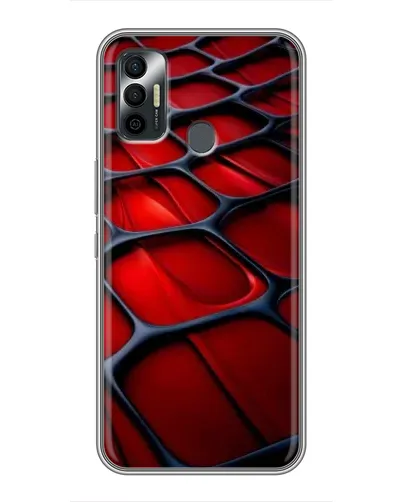 Чохол для TECNO Spark 7P з картинкою «Червона глянцева сітка»