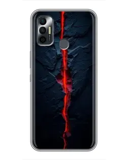 Чохол для TECNO Spark 7P з картинкою «Червона лавова тріщина»