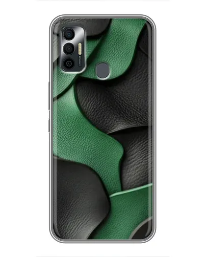 Чохол для TECNO Spark 7P з картинкою «Зелені шкіряні хвилі»