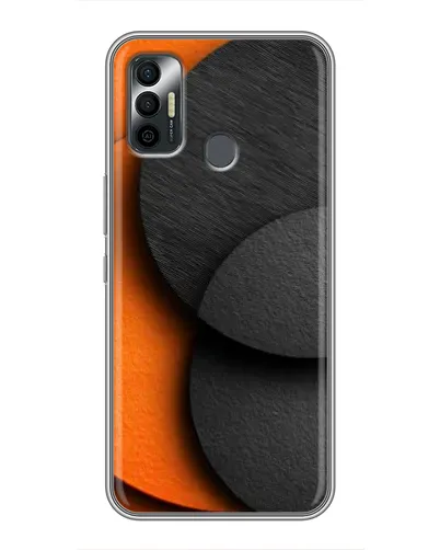 Чохол для TECNO Spark 7P з картинкою «Геометрія помаранчевих кіл»