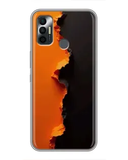 Чохол для TECNO Spark 7P з картинкою «Помаранчевий розлом»