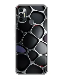 Чохол для TECNO Spark 7P з картинкою «Об'ємна темна решітка»