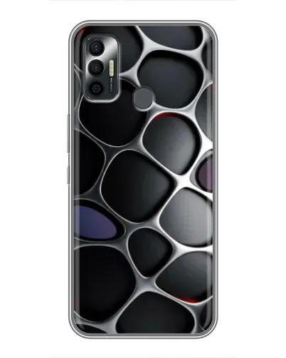 Чохол для TECNO Spark 7P з картинкою «Об'ємна темна решітка»