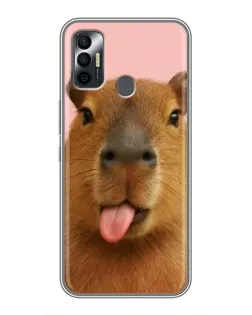 Чохол для TECNO Spark 7P з картинкою «Капібара з язиком»