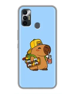 Чохол для TECNO Spark 7P з картинкою «Капібара на скейті»
