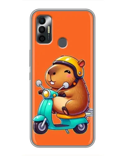 Чохол для TECNO Spark 7P з картинкою «Капібара на скутері» Чохол для TECNO Spark 7P з картинкою «Капібара на скутері»