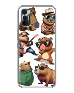 Чохол для TECNO Spark 7P з картинкою «Круті капібари музиканти»