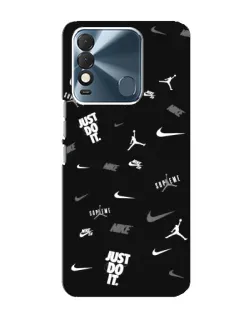 Чехол для TECNO Spark 8 с картинкой «Nike Black Pattern»