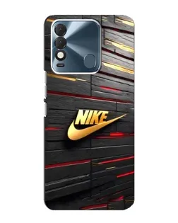 Чехол для TECNO Spark 8 с картинкой «Золотой Nike на металле»