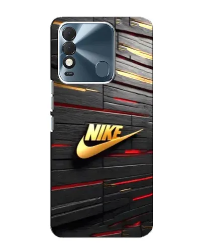 Чехол для TECNO Spark 8 с картинкой «Золотой Nike на металле»