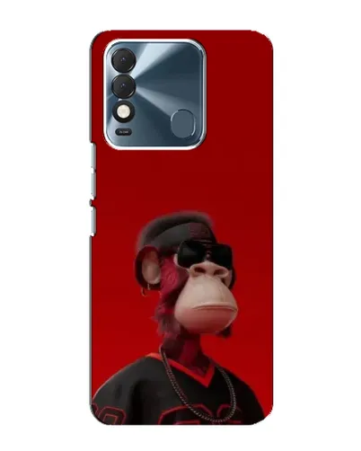 Чехол для TECNO Spark 8 с картинкой «Bored Ape в красном»