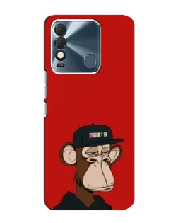 Чехол для TECNO Spark 8 с картинкой «Bored Ape — красный фон»