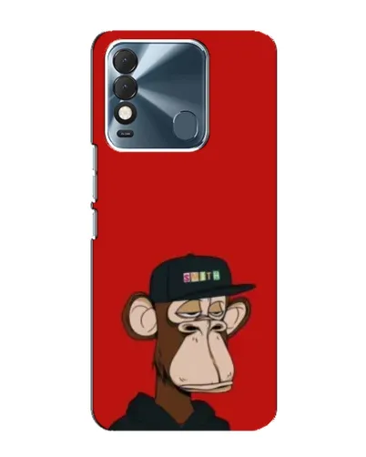 Чехол для TECNO Spark 8 с картинкой «Bored Ape — красный фон»