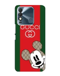 Чехол для TECNO Spark 8 с картинкой «Gucci — полосы и Микки»
