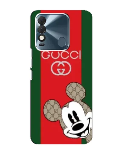 Чехол для TECNO Spark 8 с картинкой «Gucci — полосы и Микки»