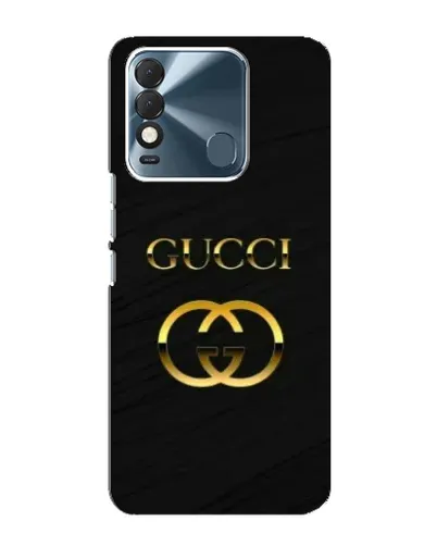 Чехол для TECNO Spark 8 с картинкой «Золотой логотип Gucci»