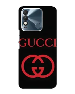 Чехол для TECNO Spark 8 с картинкой «Gucci — красный логотип»