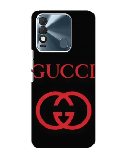 Чехол для TECNO Spark 8 с картинкой «Gucci — красный логотип»