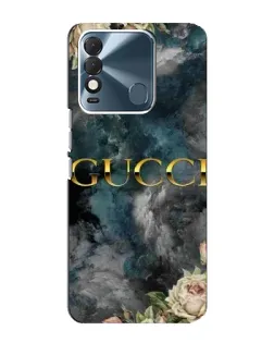 Чехол для TECNO Spark 8 с картинкой «Абстрактные цветы Gucci»