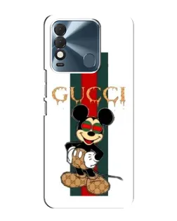 Чехол для TECNO Spark 8 с картинкой «Микки Маус Gucci — полосы»