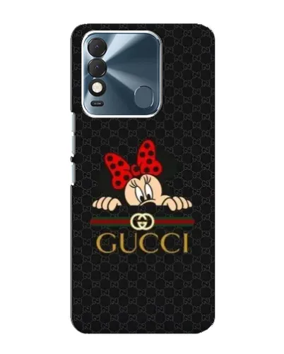 Чехол для TECNO Spark 8 с картинкой «Минни Маус Gucci — черный»