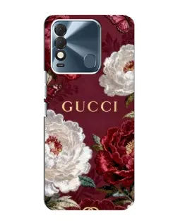 Чохол для TECNO Spark 8 з картинкою «Gucci — бордові троянди»