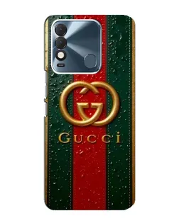 Чохол для TECNO Spark 8 з картинкою «Gucci — фірмова смуга та золото»