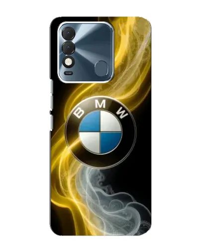 Чехол для TECNO Spark 8 с картинкой «Золотистый дым BMW»