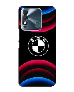 Чехол для TECNO Spark 8 с картинкой «Логотип BMW и неоновые дуги»