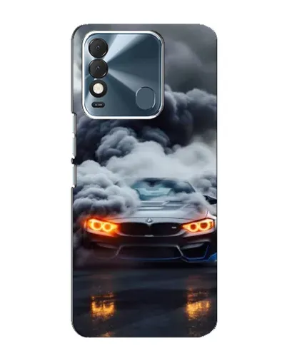Чехол для TECNO Spark 8 с картинкой «BMW в дыму»