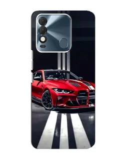 Чехол для TECNO Spark 8 с картинкой «Красная BMW на дороге»