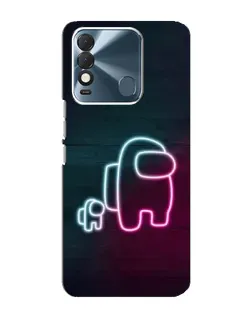 Чехол для TECNO Spark 8 с картинкой «Among Us неон-арт»